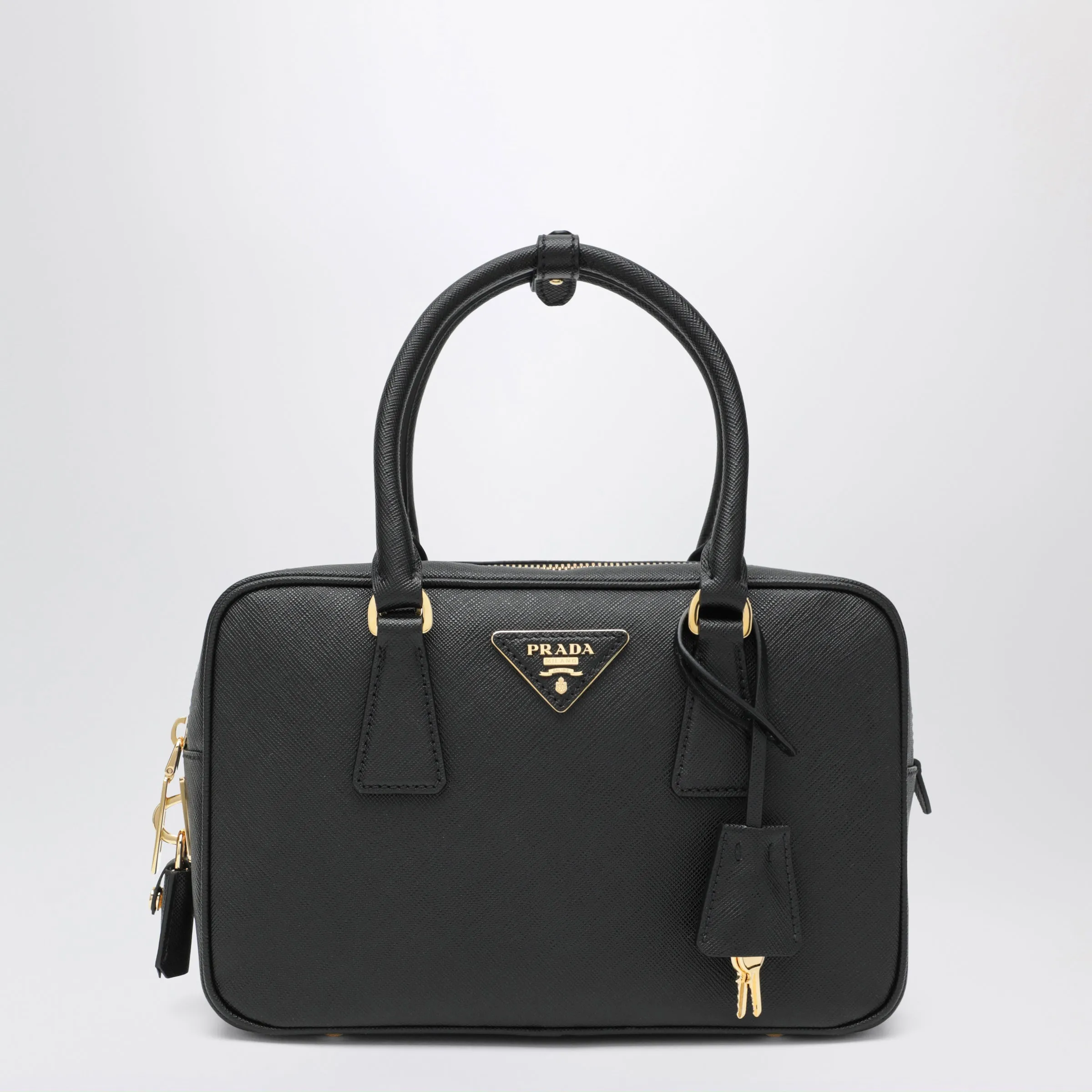 Black Saffiano Leather Top-Handle Bag sold by Wanan Luxury
