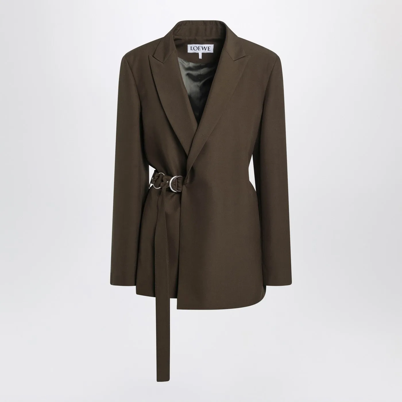 Khaki Green Double-Breasted Wool Jacket sold by Wanan Luxury