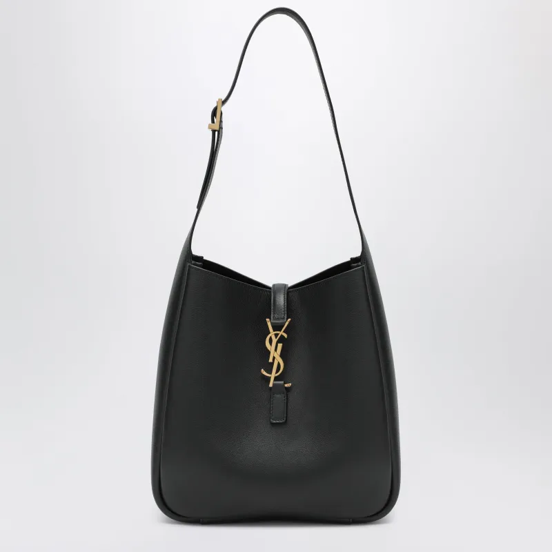 Small Black Le 5 À 7 Bag In Textured Leather made by Yves Saint Laurent