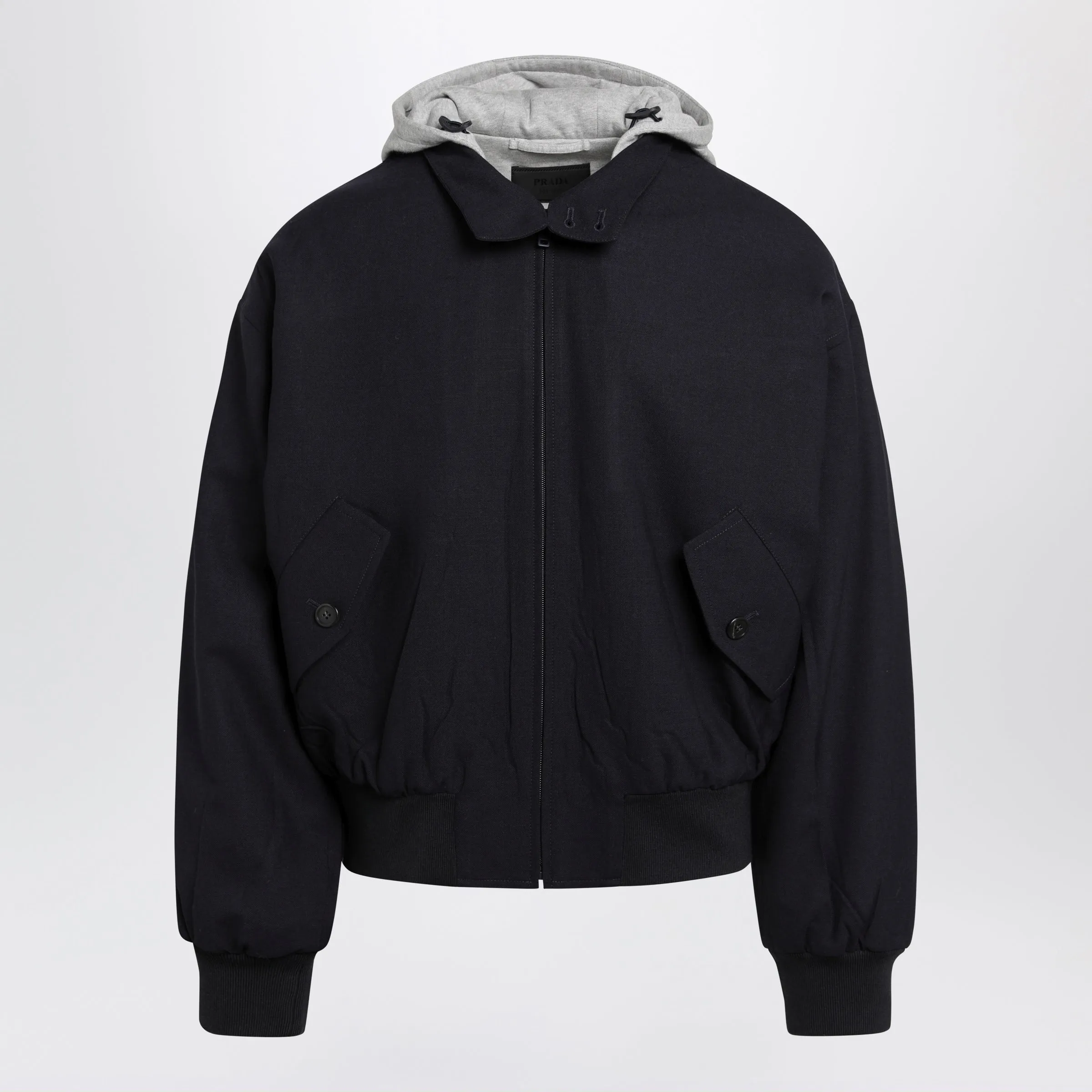 Navy Wool Hooded Jacket sold by Wanan Luxury