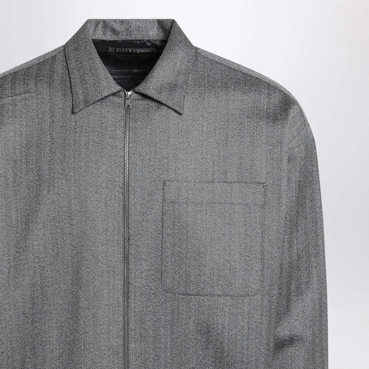 Gray Wool Overshirt With Zip sold by Wanan Luxury product image thumbnail 2