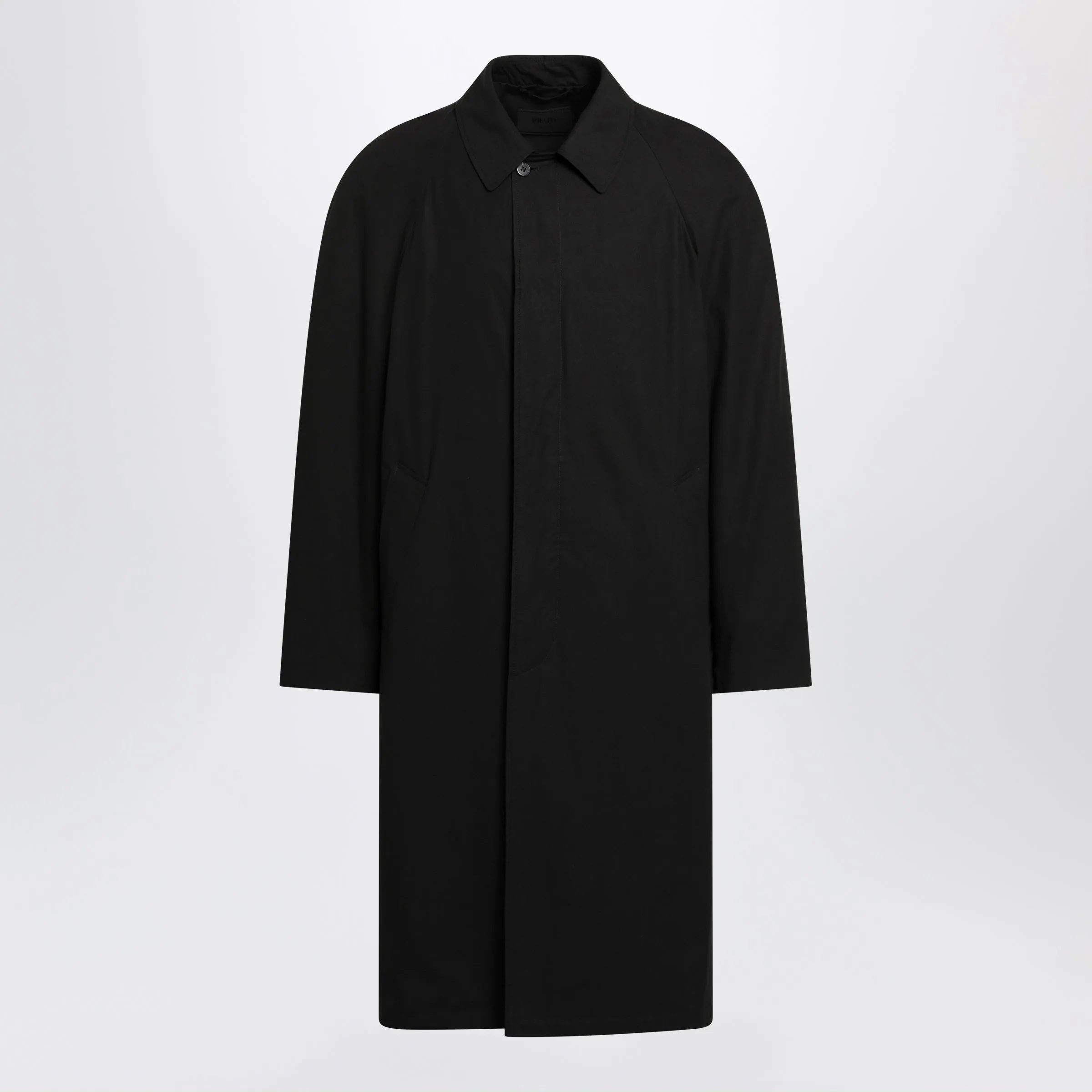 Black Cotton Overcoat sold by Wanan Luxury