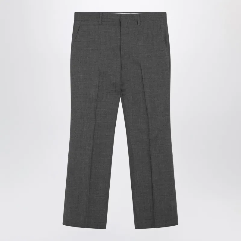 Grey Flared Wool Trousers made by Prada