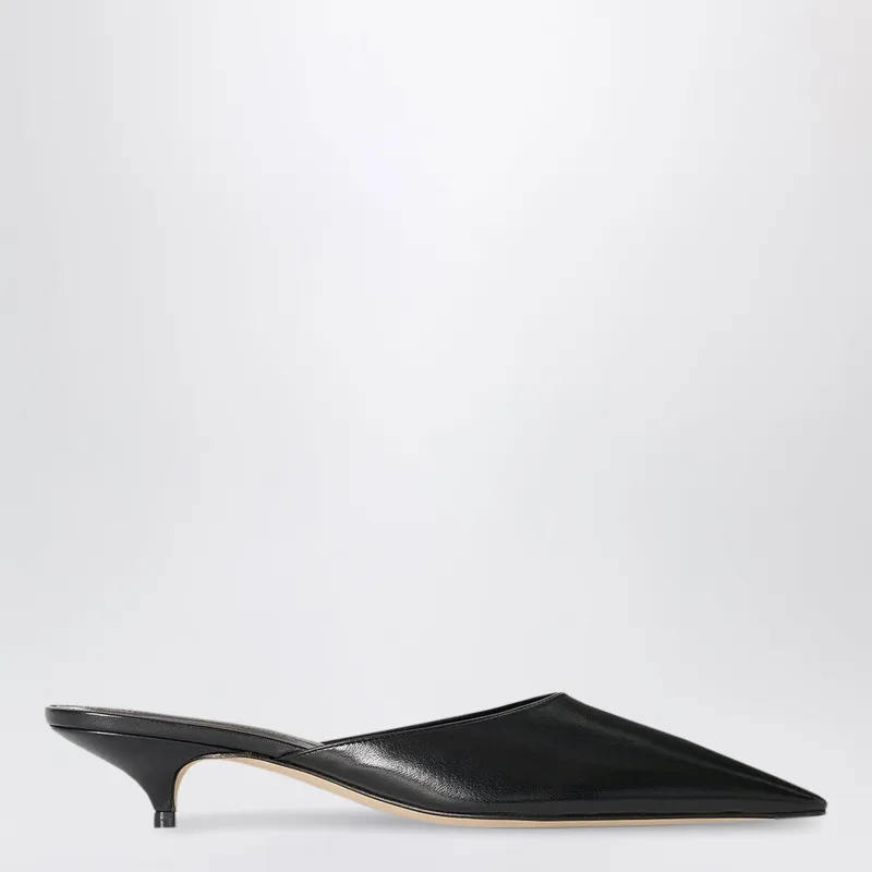 Liisa Black Lambskin Mules made by The Row