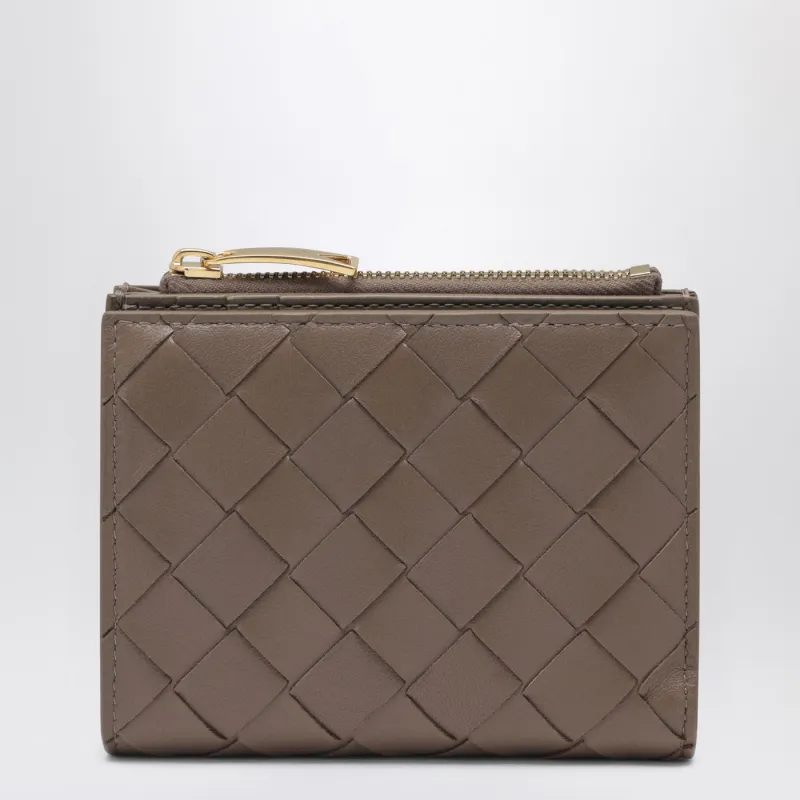 Small Bi-Fold Intrecciato Wallet In Beige Pinecone made by Bottega Veneta