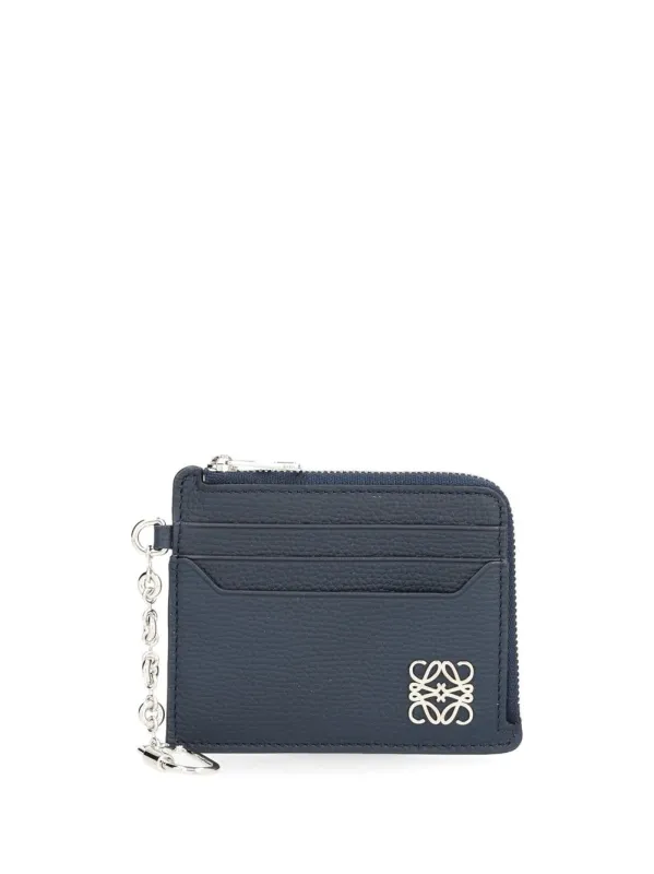 Anagram Square Card Holder Small Leather Goods Blue made by Loewe