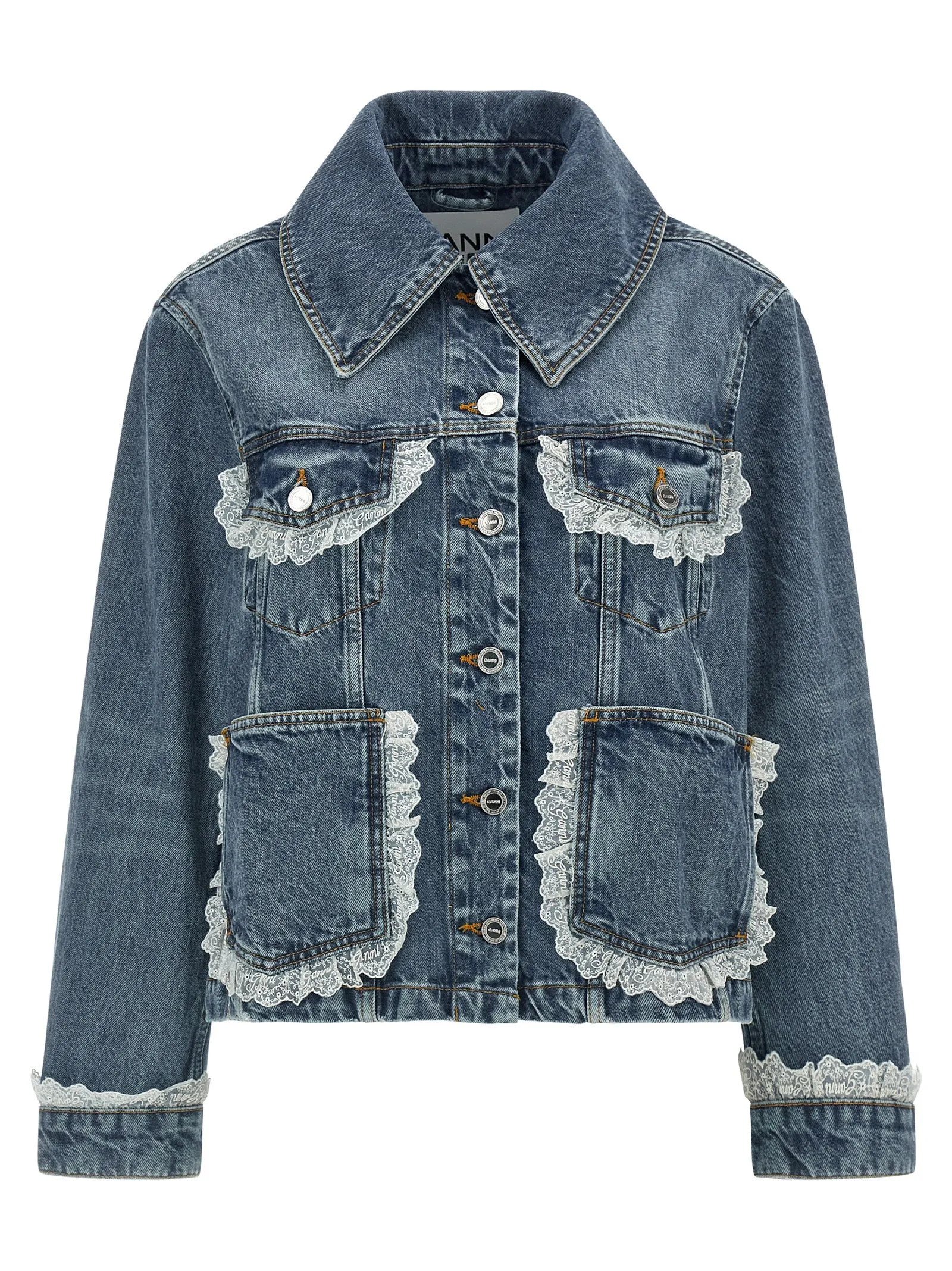 Denim And Lace Jacket Blue sold by Wanan Luxury