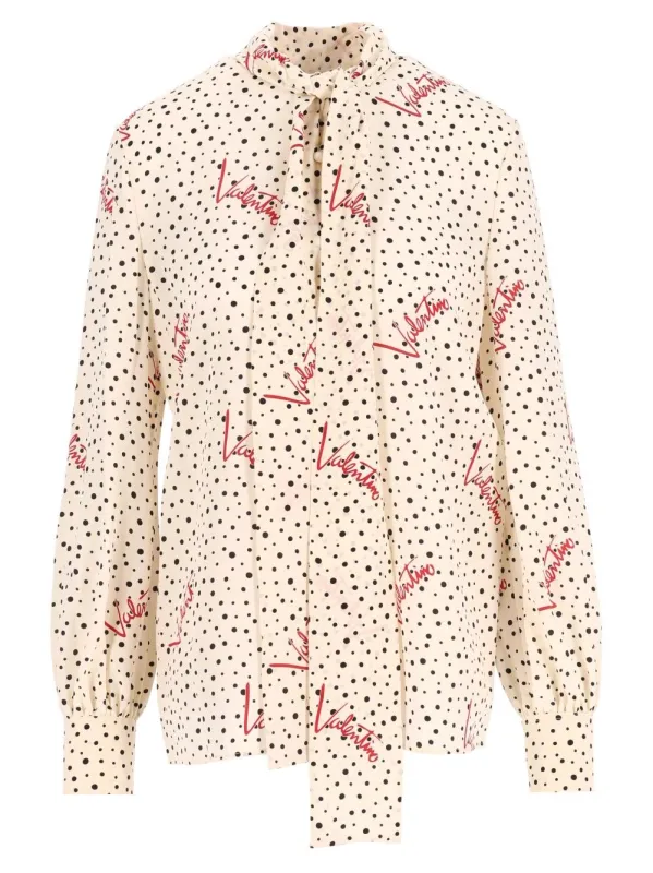 Plusdepois Bubble Crepe De Chine Shirt Shirts White made by Valentino Garavani