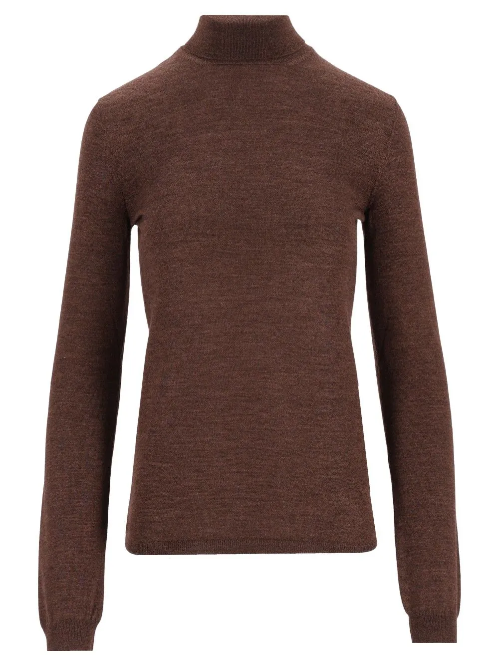 Wool And Silk Turtleneck Knitwear Brown sold by Wanan Luxury