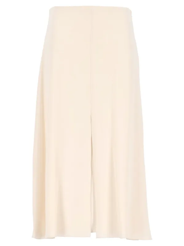 Midi Skirt In Georgette Skirts White made by Valentino Garavani