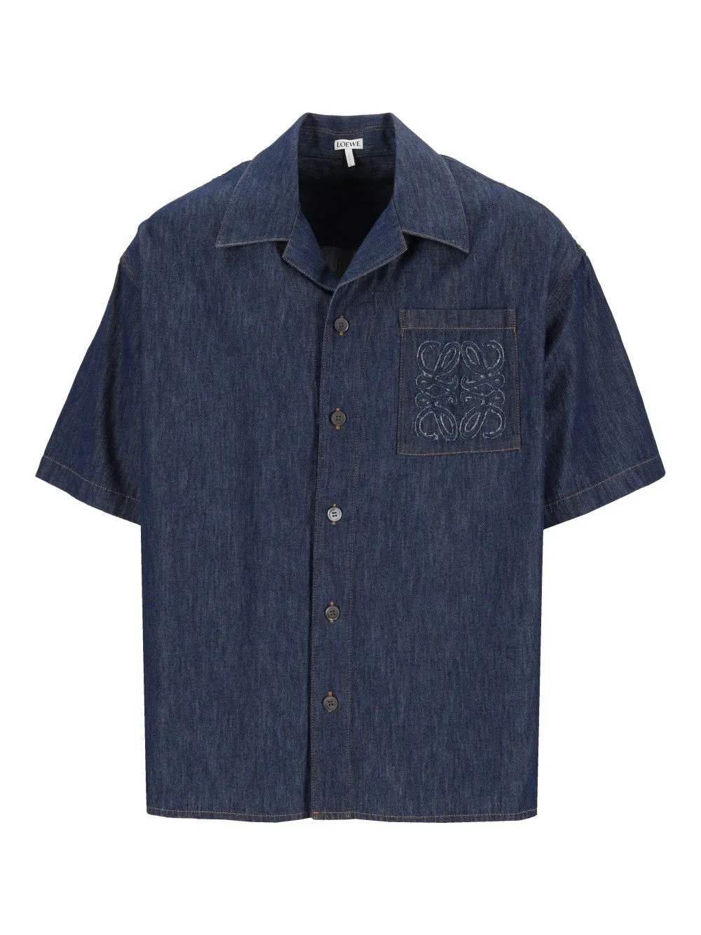 Short-Sleeved Shirt In Cotton Shirts Blue sold by Wanan Luxury