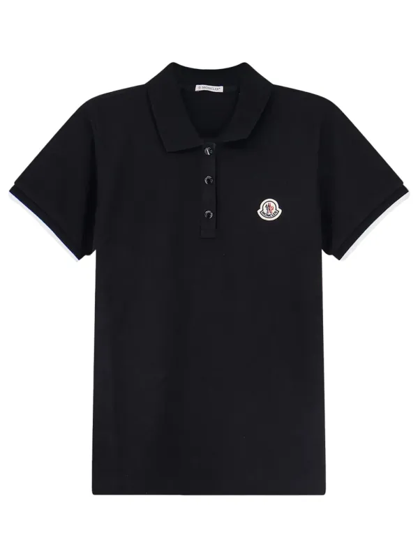 PiquÉ Polo Shirt With Logo Patch made by Moncler
