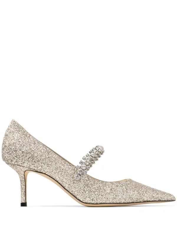 Crystal Embellished Bing 65 Pumps In Glitter Fabric made by Jimmy Choo
