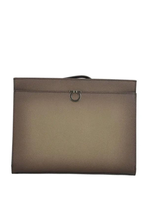 Gancini Pouch Small Leather Goods Brown made by Salvatore Ferragamo