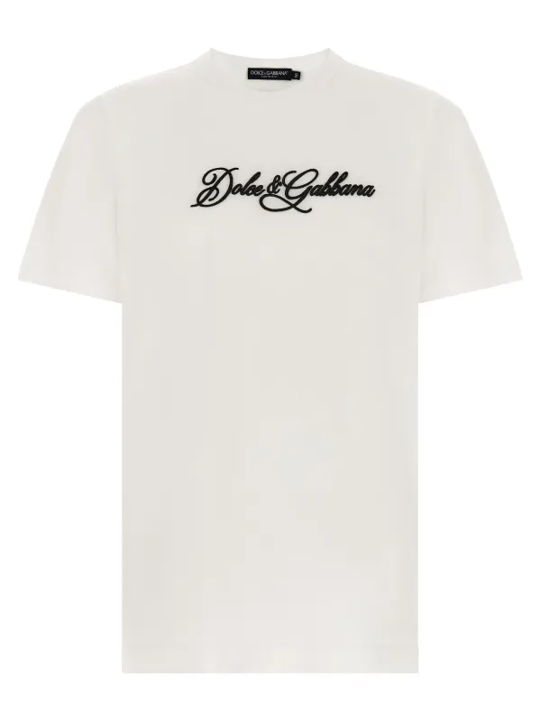 Logo Embroidery T-Shirt White made by Dolce & Gabanna