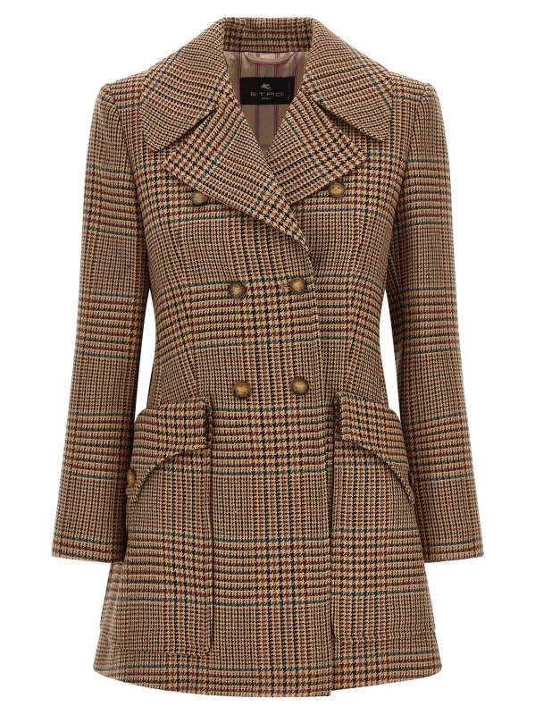Prince Of Wales Coat Brown made by Etro