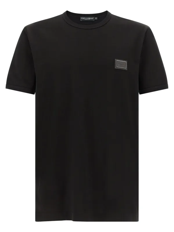 Metal Plate T-Shirt Black made by Dolce & Gabanna