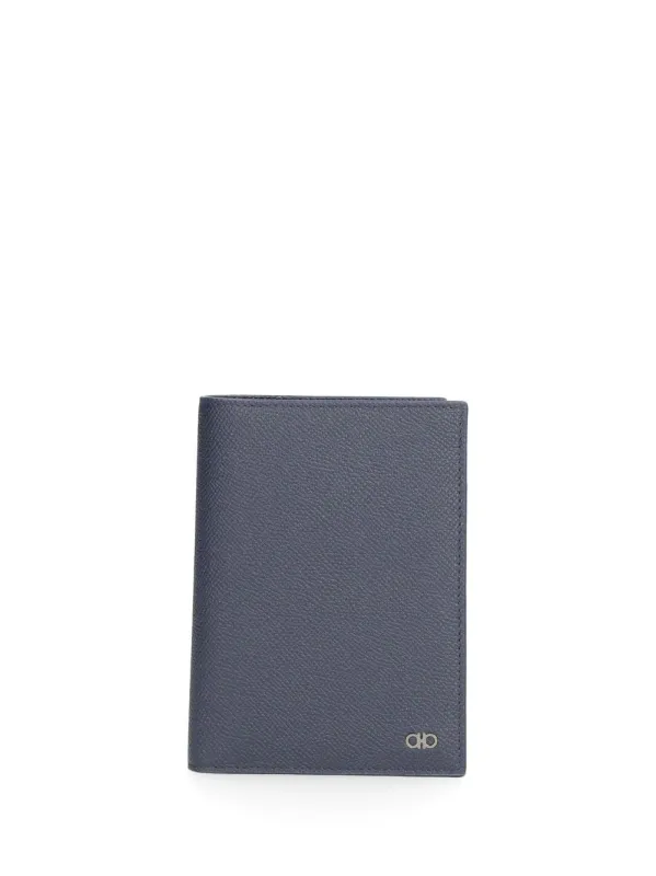 Micro Gancio New Gemini New Navy Wallets Blue made by Salvatore Ferragamo