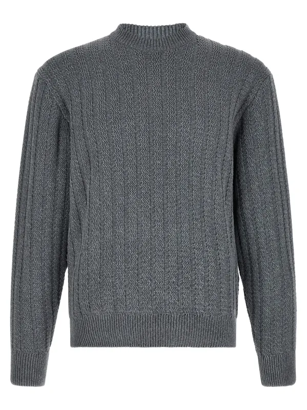 Cotton Sweater Gray made by Hugo Boss