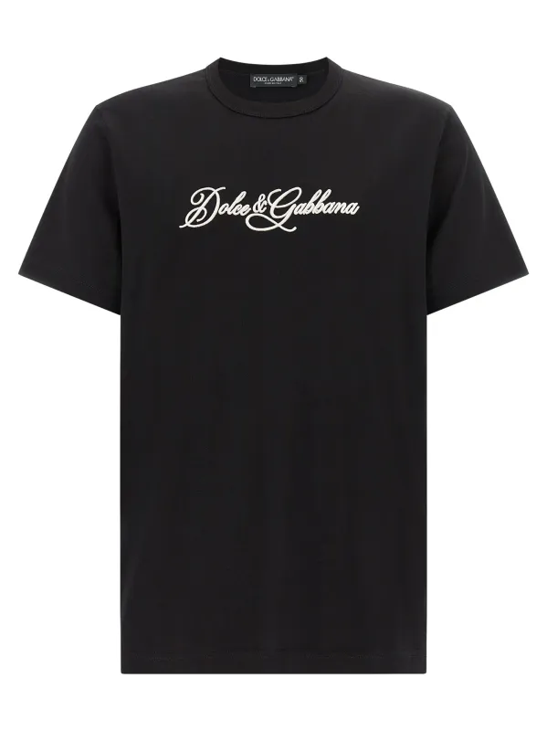 Logo Embroidery T-Shirt Black made by Dolce & Gabanna