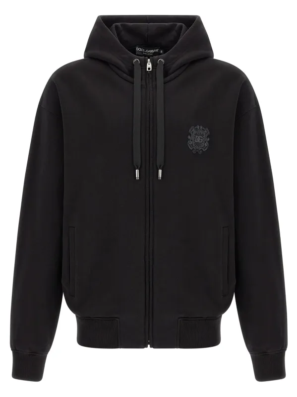 Coat Of Arms Logo Hoodie Sweatshirt Black made by Dolce & Gabanna