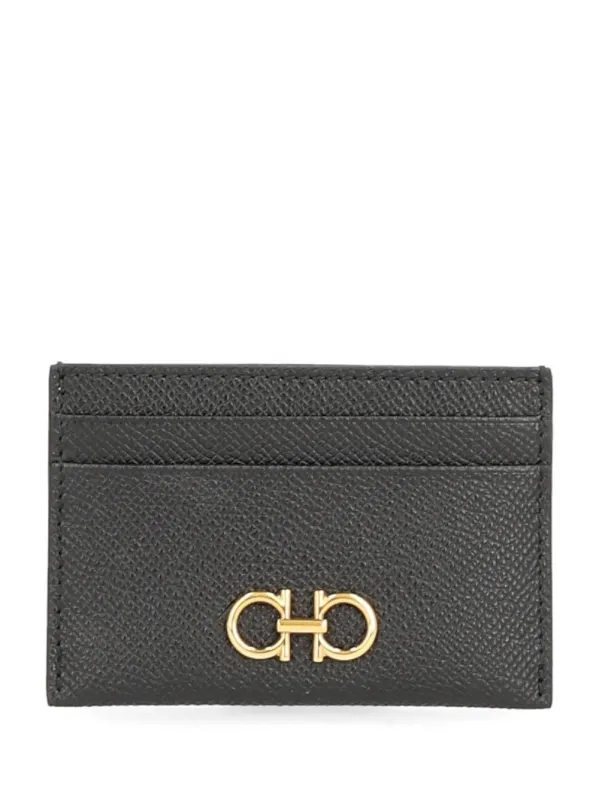 Gancini Card Holder Wallets Black made by Salvatore Ferragamo