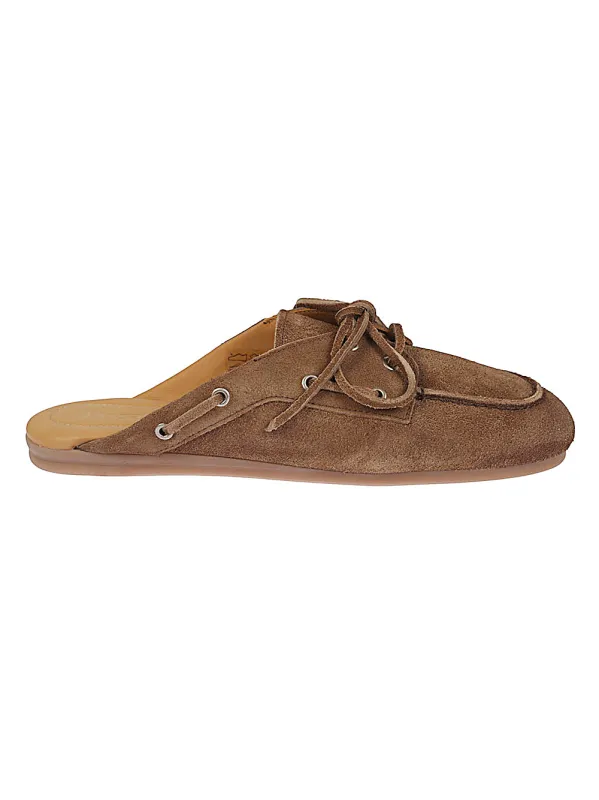 Boat Loafer Leather Mules made by Wanan Luxury