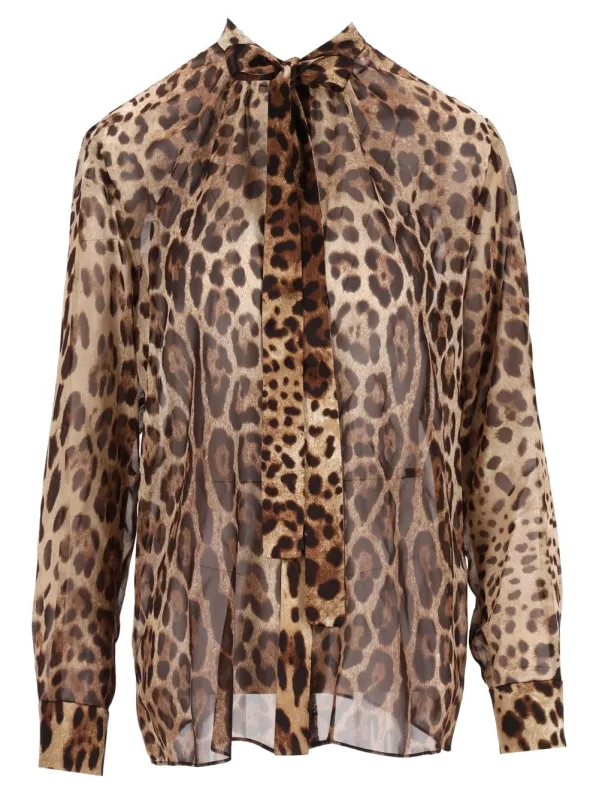 Leopard Print Chiffon Shirt Animalier made by Dolce & Gabanna