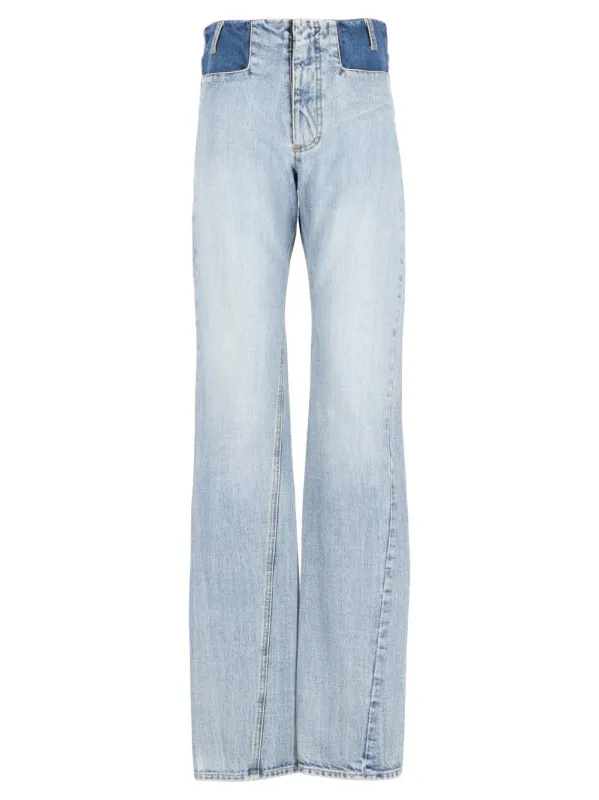 Two-Tone Trousers Jeans Light Blue made by Maison Margiela