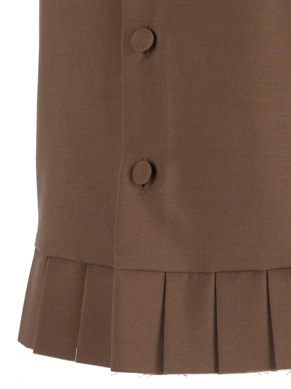 Sleeveless Pleated Bodice In Wool Blend Tops Brown sold by Wanan Luxury product image thumbnail 4