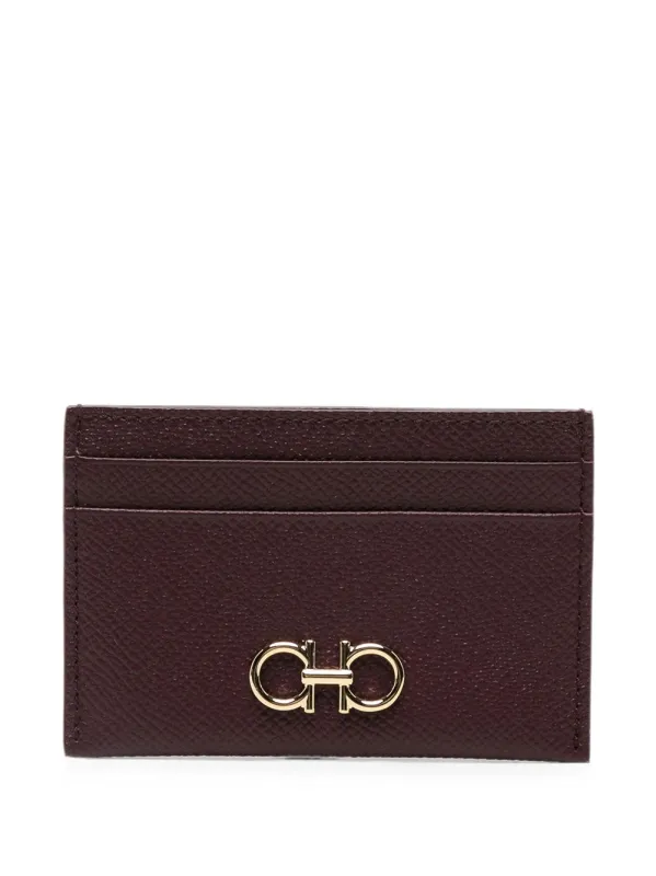 Gancini Grained Leather Card Holder made by Salvatore Ferragamo