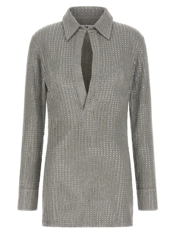 Rhinestone Dress Gray made by The Attico