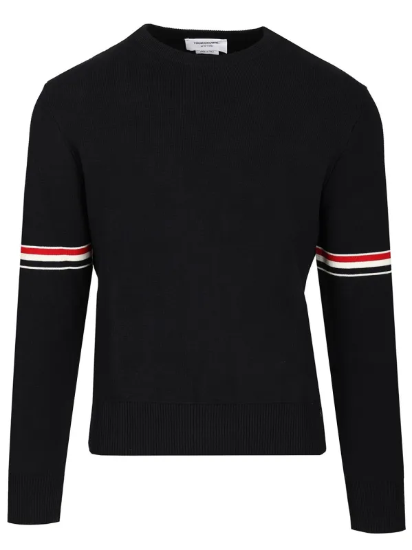 Milano Stitch Crew Neck Sweater Knitwear Blue made by Thom Browne