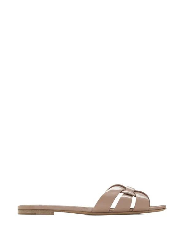 Tribute Nu Pieds Leather Flat Sandals made by Yves Saint Laurent