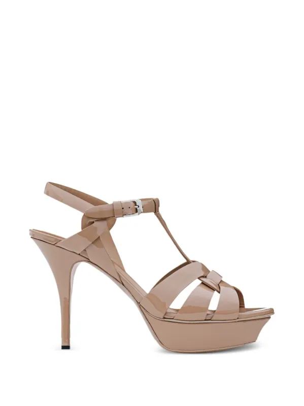 Tribute Leather Heel Sandals made by Yves Saint Laurent
