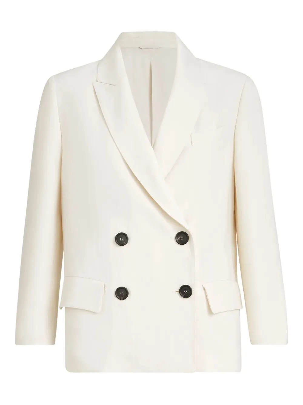 Fluid Viscose And Linen Twill Jacket With Monile sold by Wanan Luxury