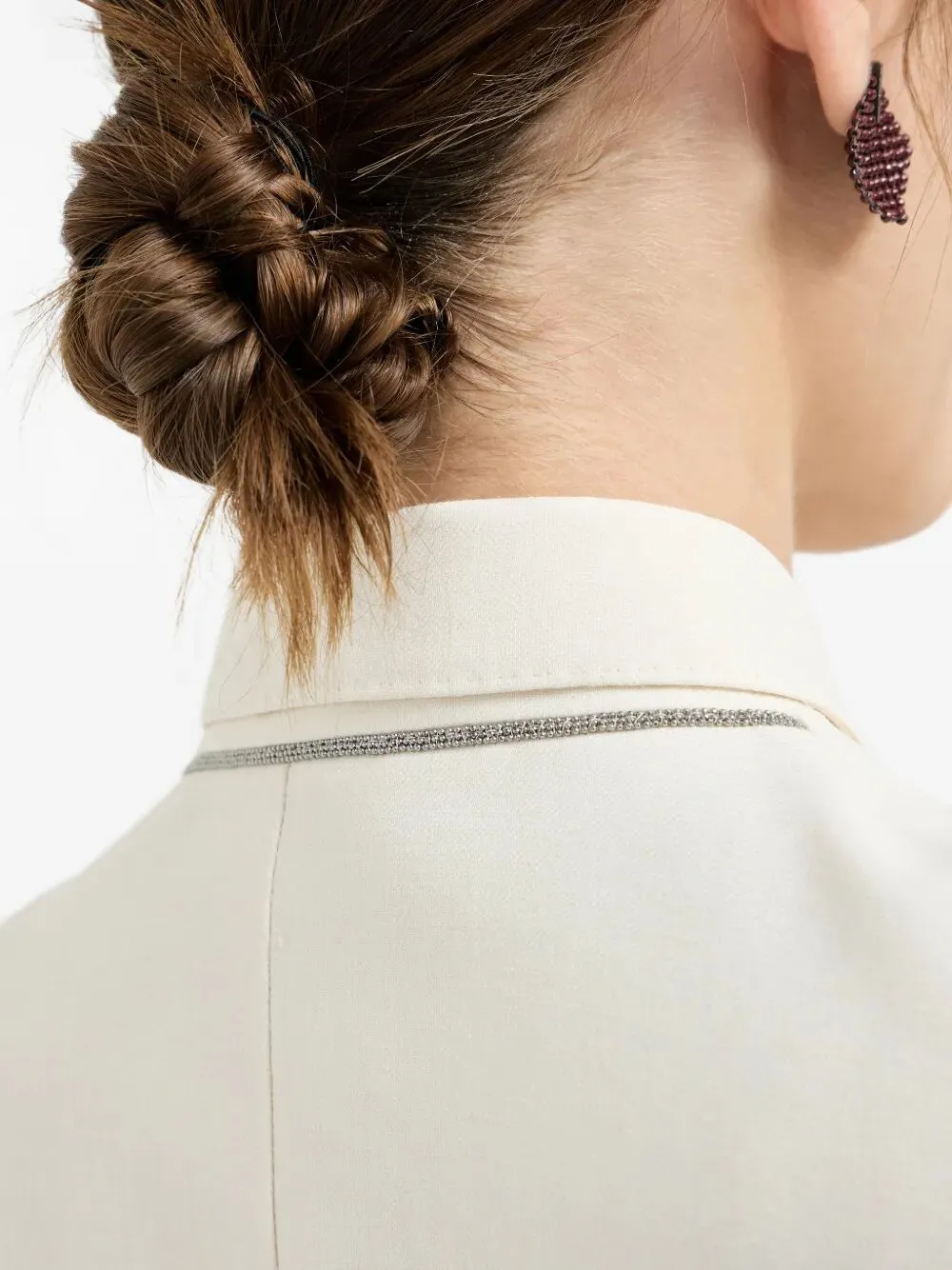 Fluid Viscose And Linen Twill Jacket With Monile sold by Wanan Luxury product image thumbnail 5