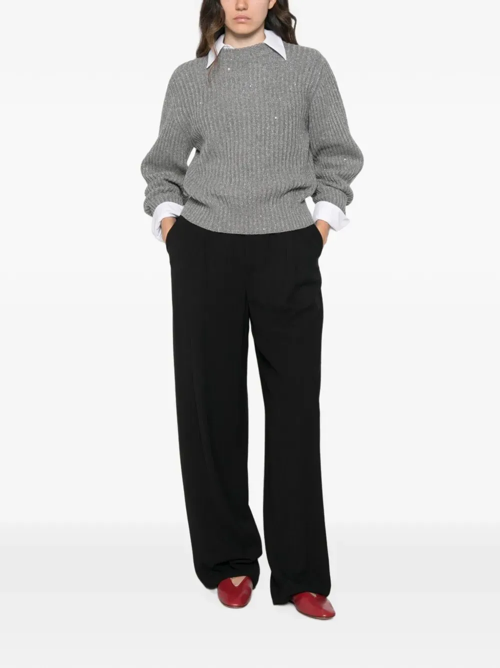 Sparkling & Dazzling Cashmere And Wool Ribbed Sweater sold by Wanan Luxury product image thumbnail 5
