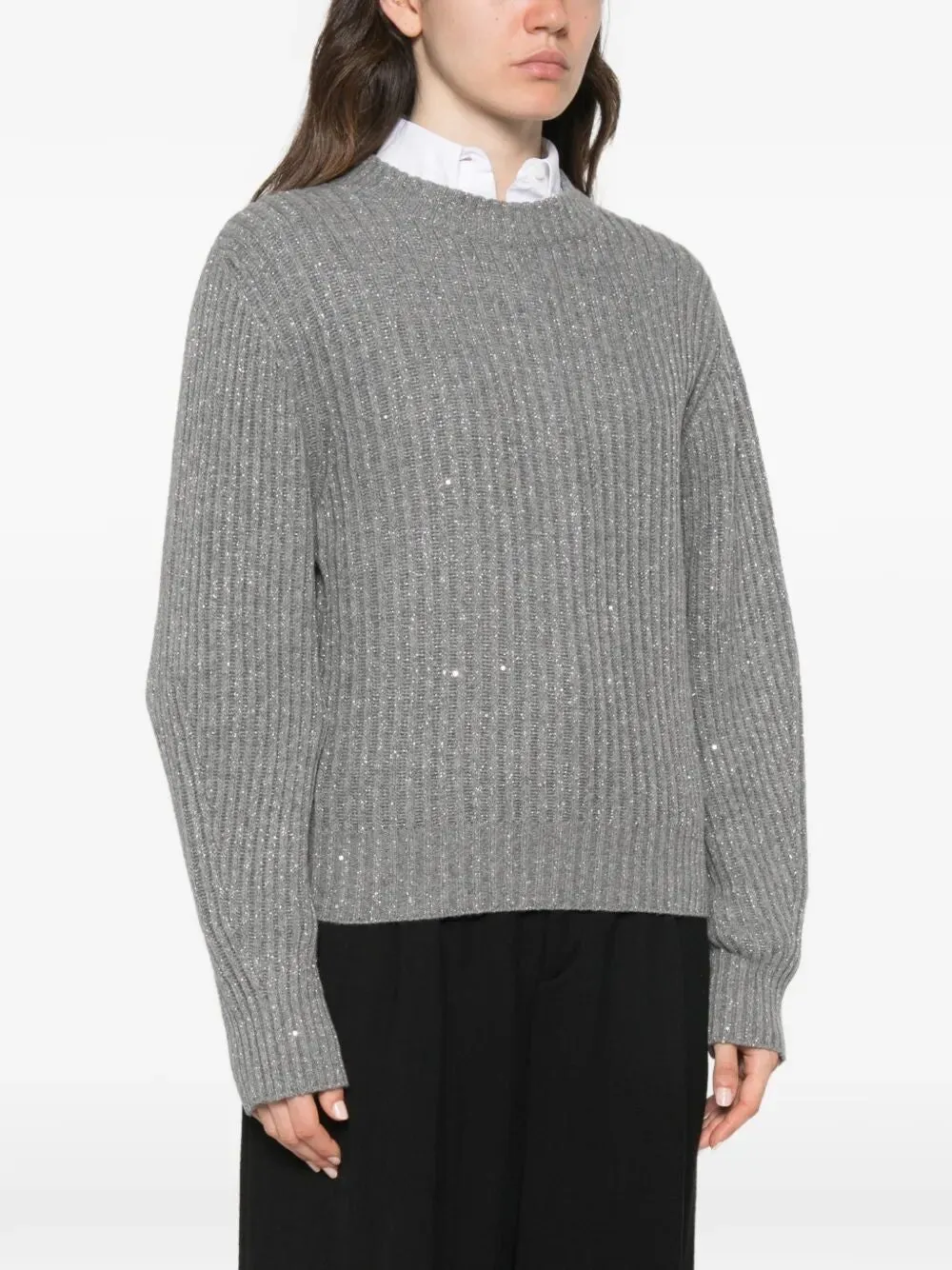 Sparkling & Dazzling Cashmere And Wool Ribbed Sweater sold by Wanan Luxury product image thumbnail 2