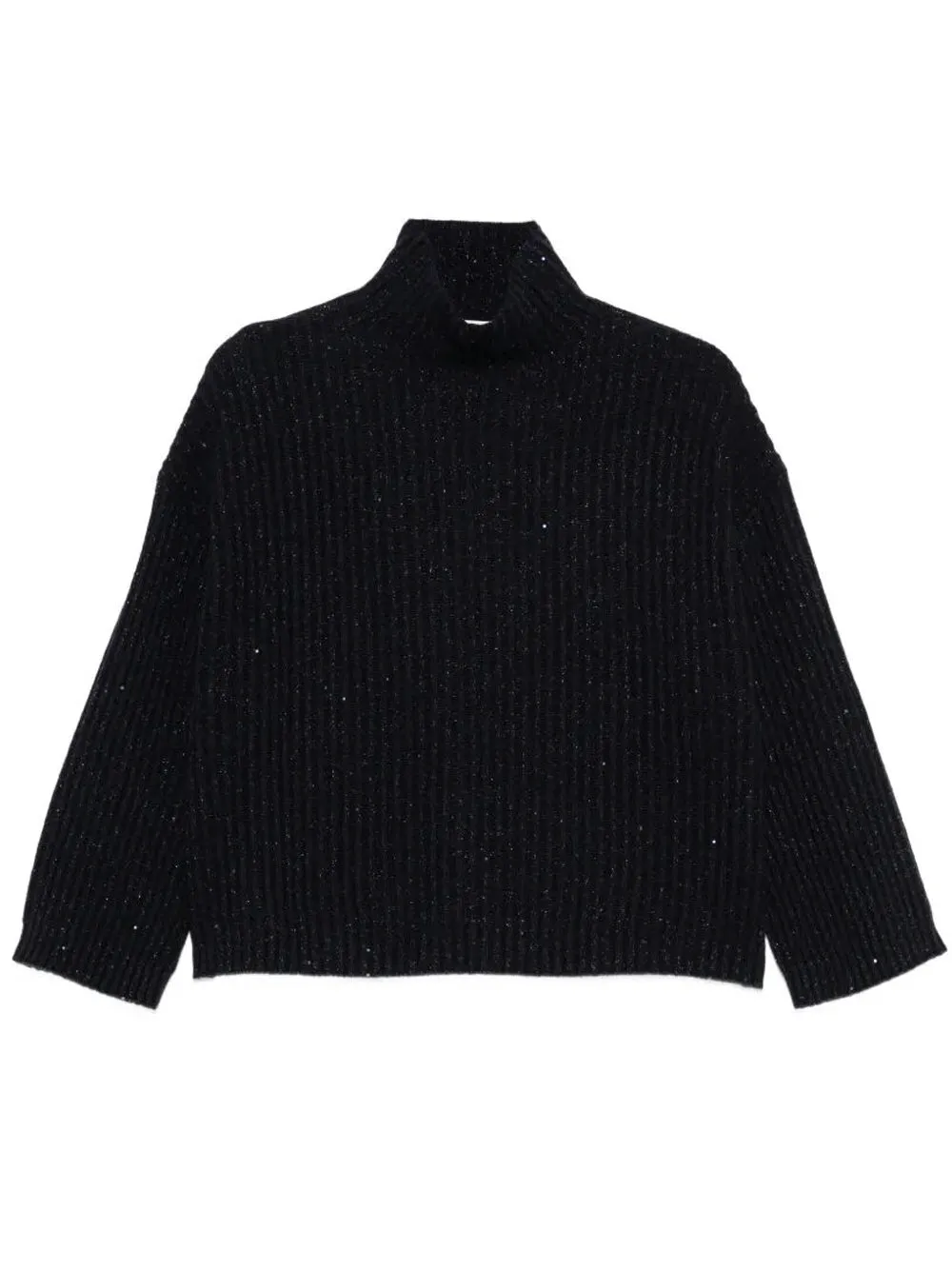 Sequin-Embellished Ribbed Cashmere Turtleneck sold by Wanan Luxury