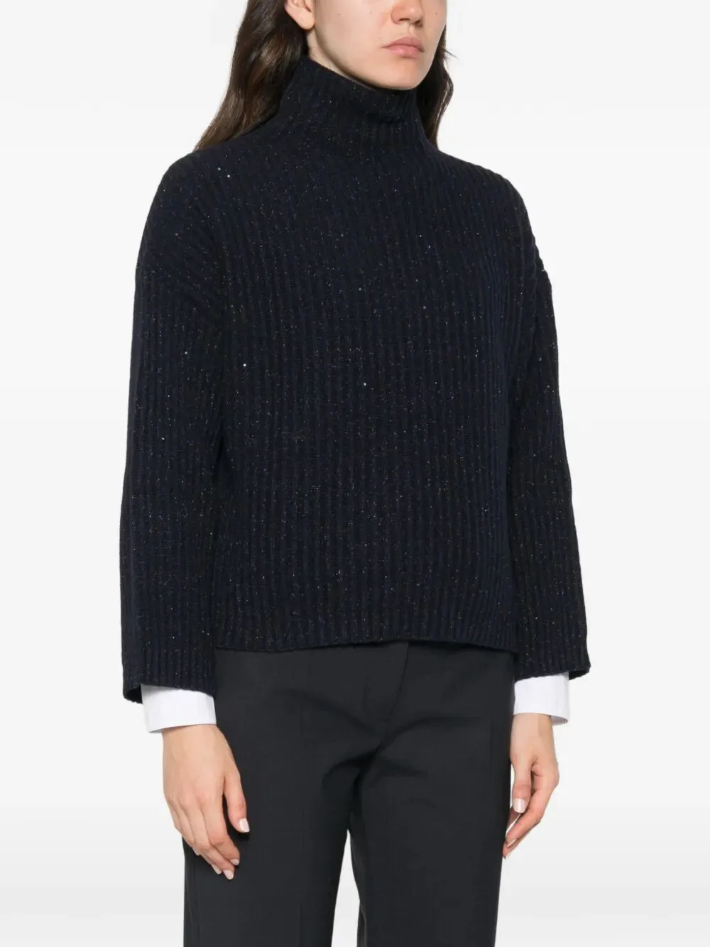 Sequin-Embellished Ribbed Cashmere Turtleneck sold by Wanan Luxury product image thumbnail 5