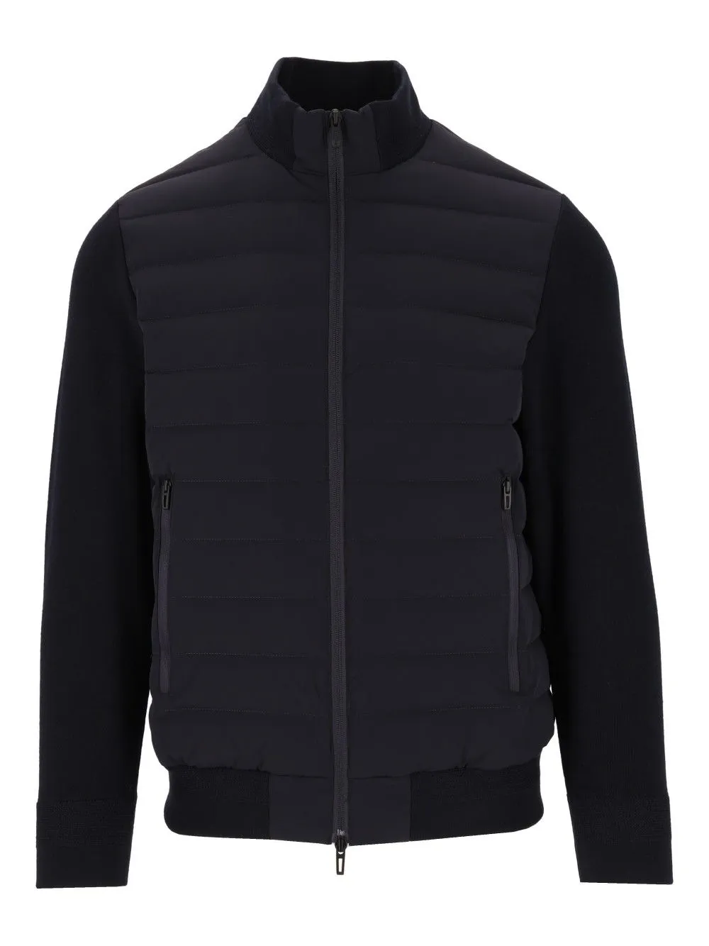 Down Jacket With Knitted Sleeves Coats Blue sold by Wanan Luxury