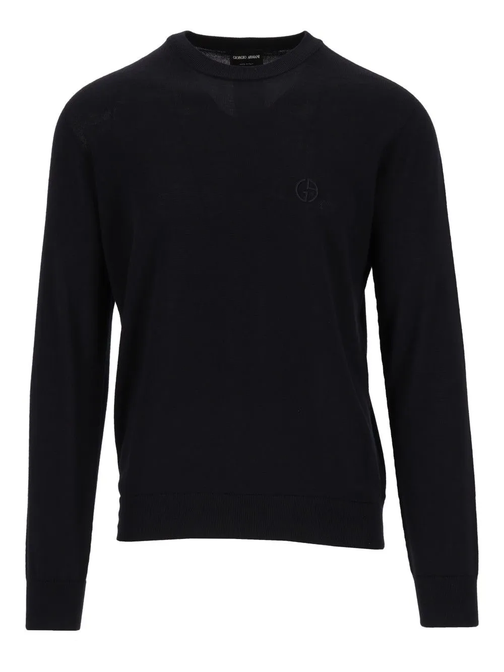 Crew Neck Wool Sweater Knitwear Blue sold by Wanan Luxury