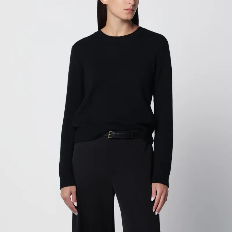Mable Crewneck Sweater In Black Cashmere made by Lisa Yang