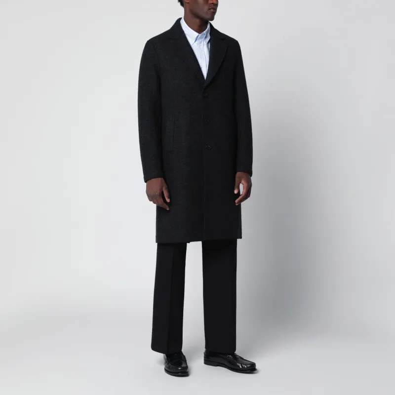 Anthracite Grey Single-Breasted Wool Coat made by Harris Wharf London