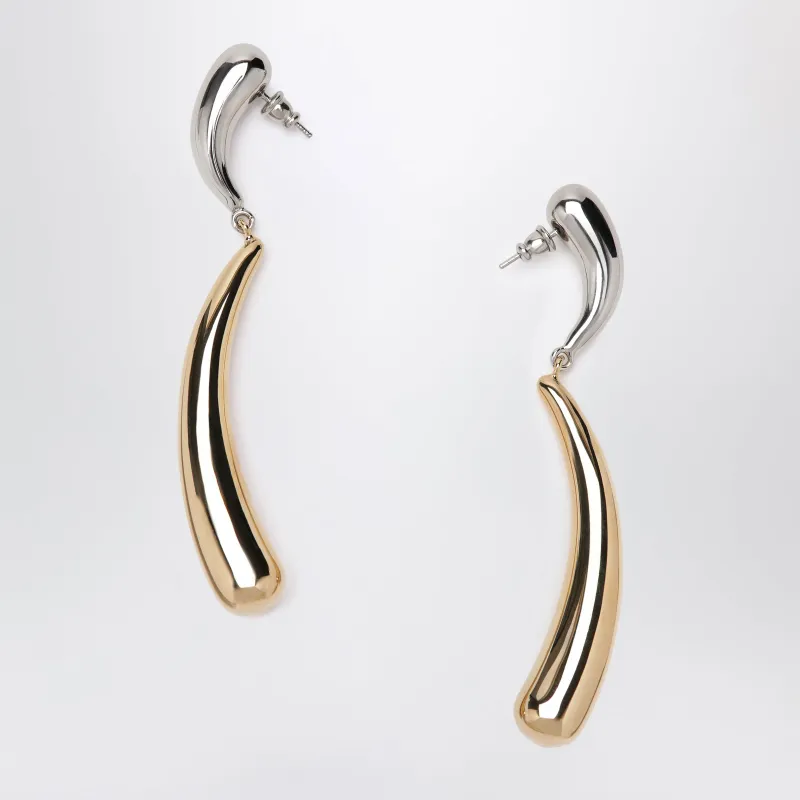 Two-Tone Silver/Gold Drop Earrings made by Panconesi