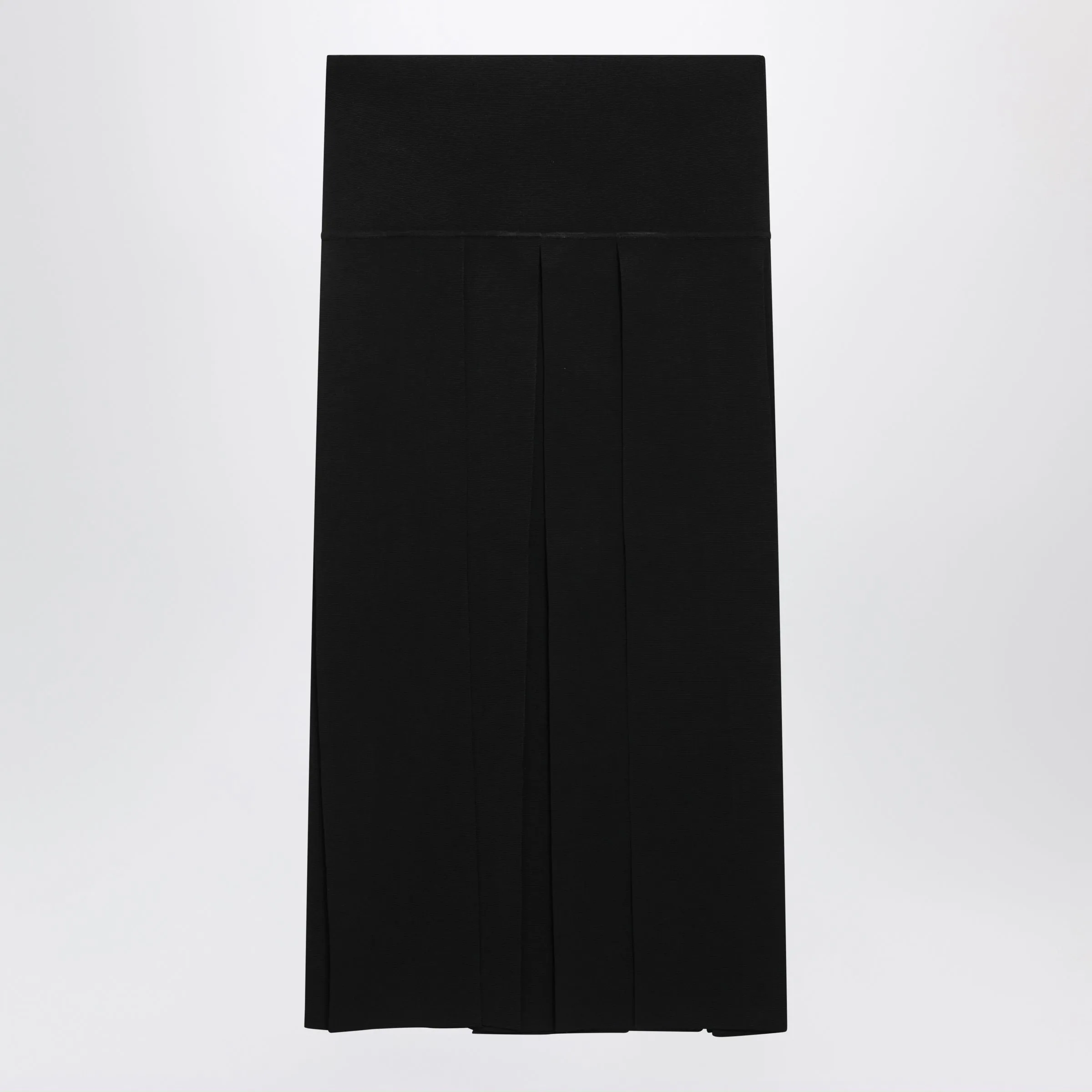 Pleated Black Midi Skirt In Silk Blend sold by Wanan Luxury