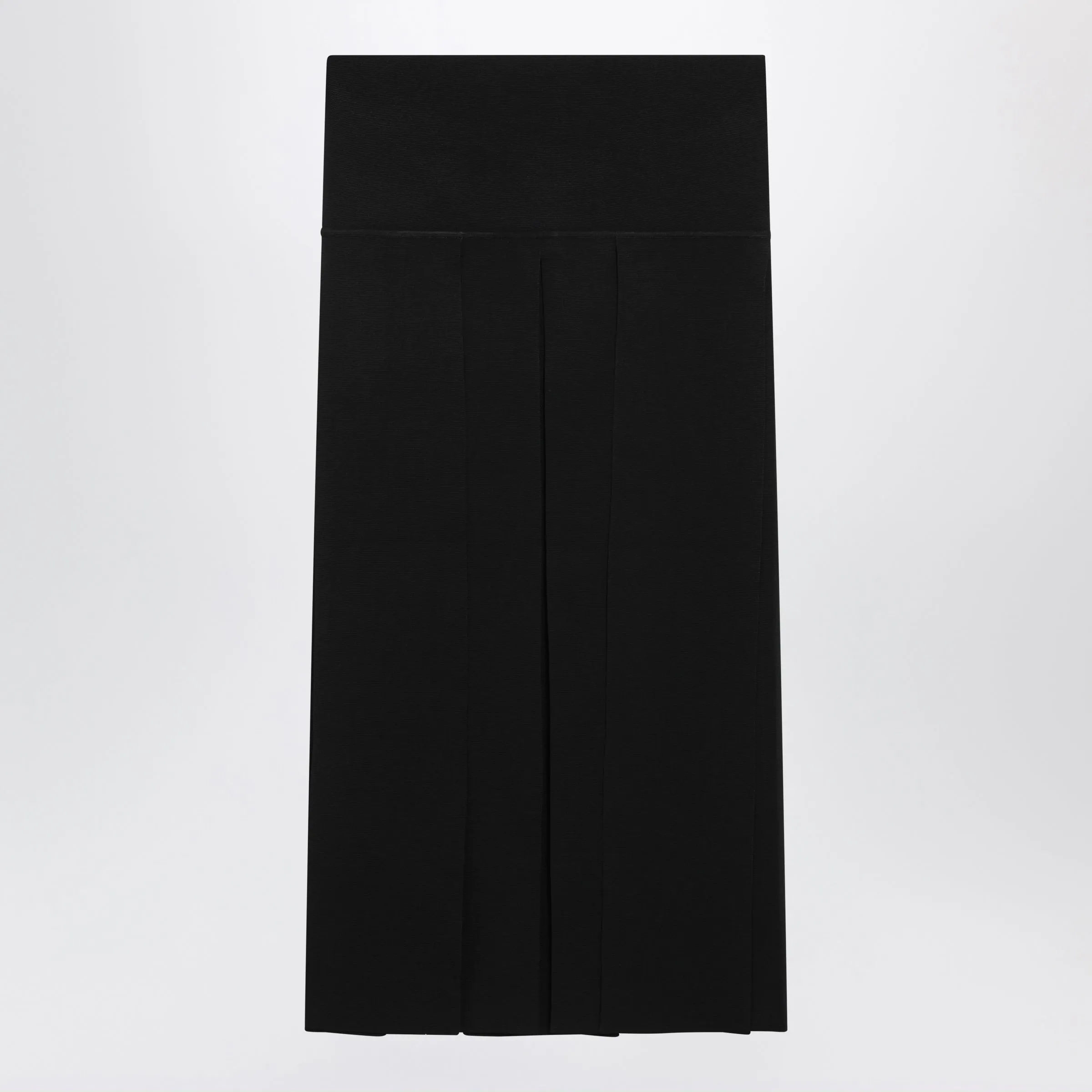 Pleated Black Midi Skirt In Silk Blend sold by Wanan Luxury product image thumbnail 2