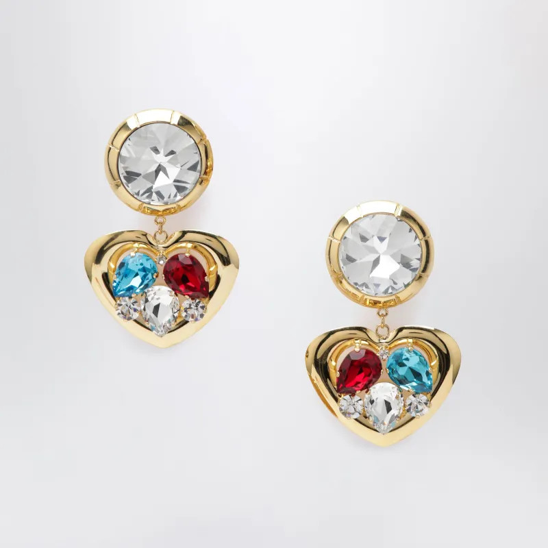 Heart Pendant Clip-On Earrings made by Alessandra Rich