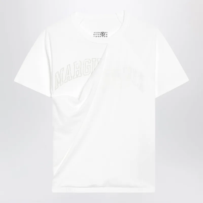 White Cotton Jersey T-Shirt With Distressed Detail made by Maison Margiela